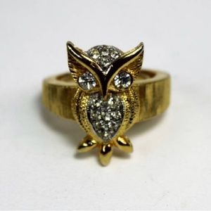 Owl Ring Gold Toned